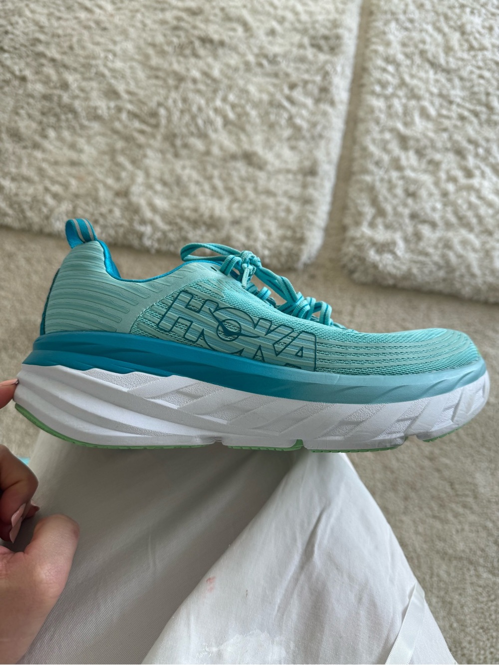 HOKA ONE ONE Bondi 6 Women’s Size 8.5 Aqua Blue Running Walking Shoes - Picture 5 of 6